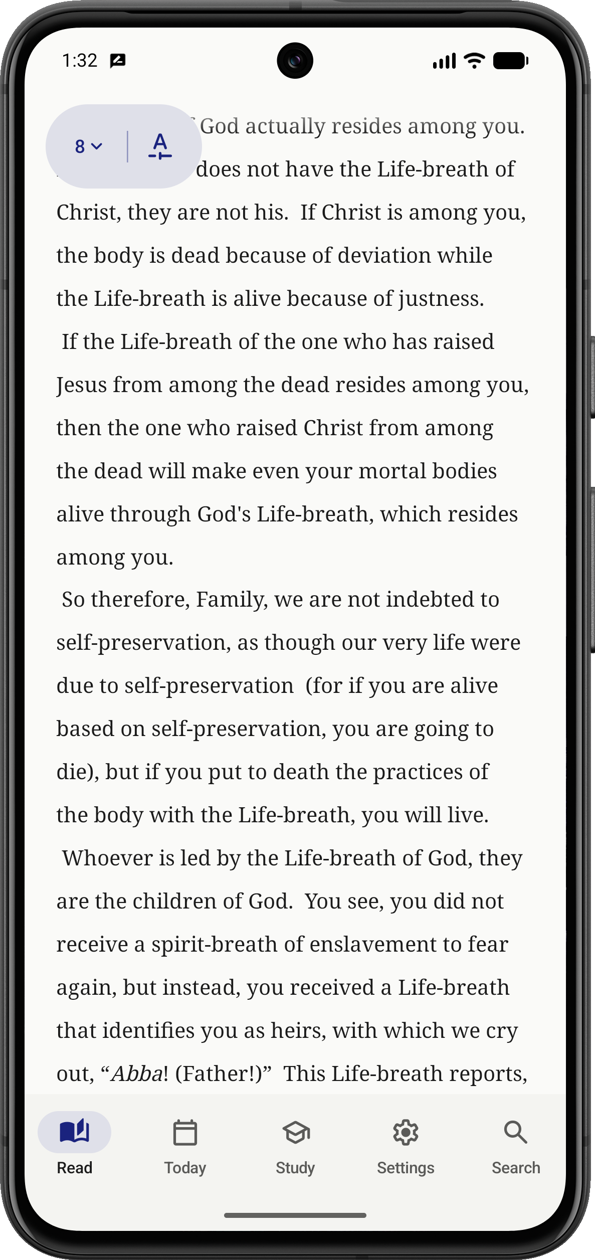 Android light mode: Read the Bible as literature...